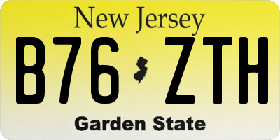 NJ license plate B76ZTH