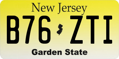 NJ license plate B76ZTI