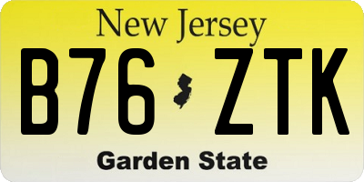 NJ license plate B76ZTK