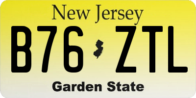 NJ license plate B76ZTL