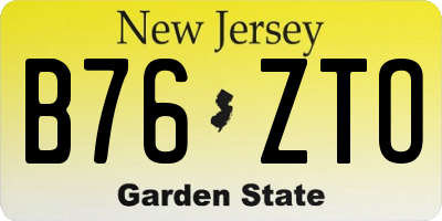 NJ license plate B76ZTO
