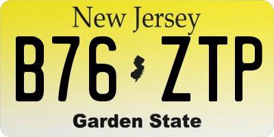 NJ license plate B76ZTP