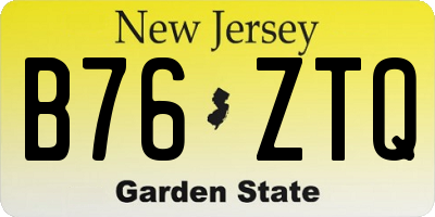 NJ license plate B76ZTQ