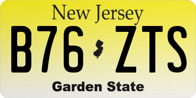 NJ license plate B76ZTS