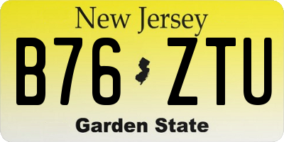 NJ license plate B76ZTU