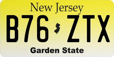 NJ license plate B76ZTX