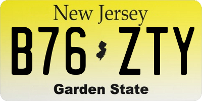 NJ license plate B76ZTY