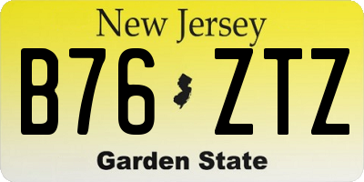 NJ license plate B76ZTZ