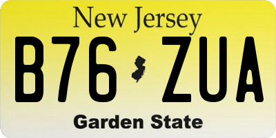 NJ license plate B76ZUA