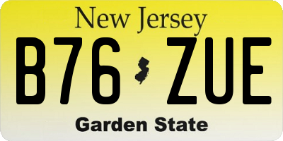 NJ license plate B76ZUE