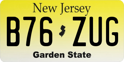 NJ license plate B76ZUG