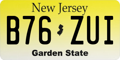 NJ license plate B76ZUI