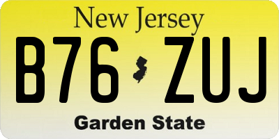NJ license plate B76ZUJ