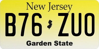 NJ license plate B76ZUO