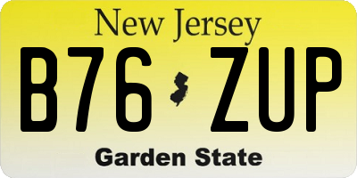 NJ license plate B76ZUP