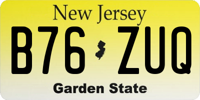 NJ license plate B76ZUQ
