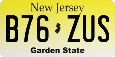 NJ license plate B76ZUS