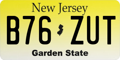 NJ license plate B76ZUT