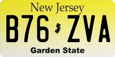 NJ license plate B76ZVA