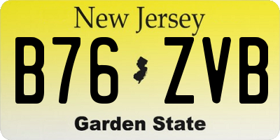 NJ license plate B76ZVB