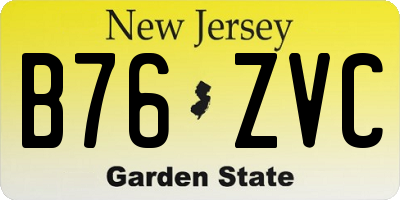 NJ license plate B76ZVC