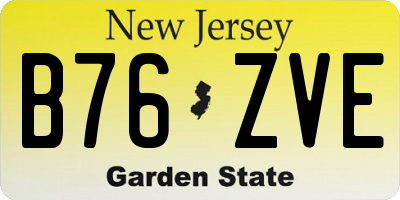 NJ license plate B76ZVE