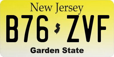 NJ license plate B76ZVF