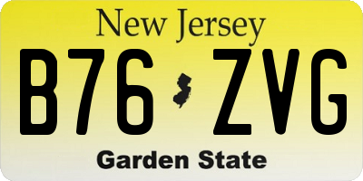 NJ license plate B76ZVG