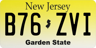 NJ license plate B76ZVI