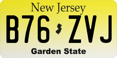 NJ license plate B76ZVJ