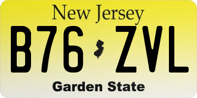 NJ license plate B76ZVL
