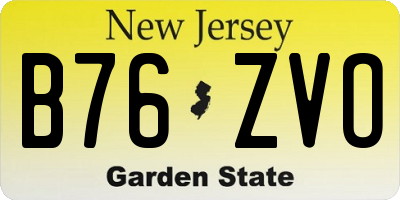 NJ license plate B76ZVO