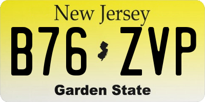 NJ license plate B76ZVP