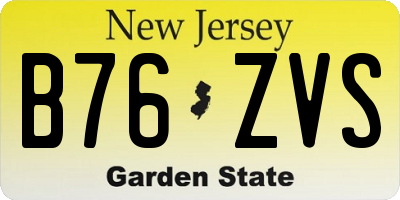 NJ license plate B76ZVS