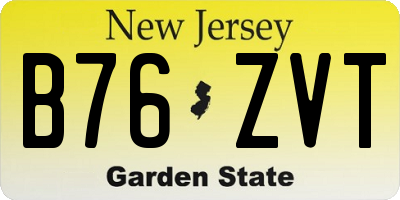 NJ license plate B76ZVT