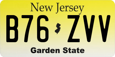 NJ license plate B76ZVV