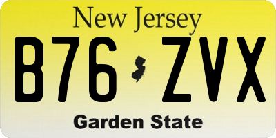 NJ license plate B76ZVX