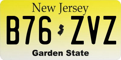 NJ license plate B76ZVZ