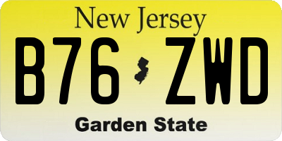 NJ license plate B76ZWD