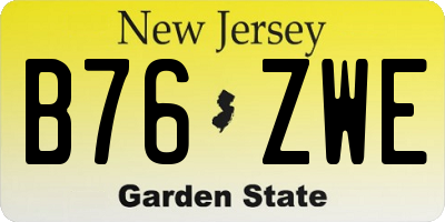 NJ license plate B76ZWE