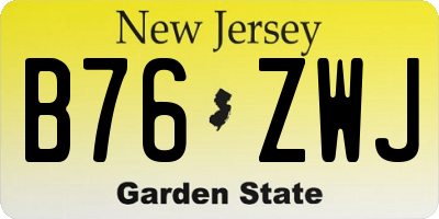 NJ license plate B76ZWJ