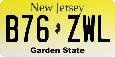 NJ license plate B76ZWL