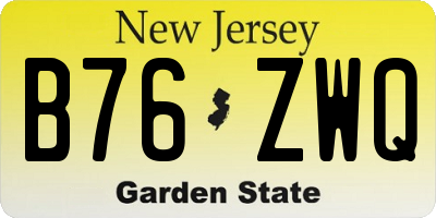 NJ license plate B76ZWQ
