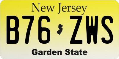 NJ license plate B76ZWS