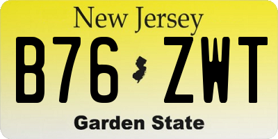 NJ license plate B76ZWT