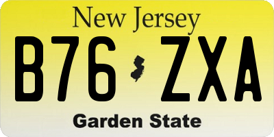 NJ license plate B76ZXA