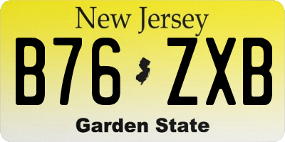 NJ license plate B76ZXB