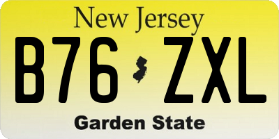 NJ license plate B76ZXL