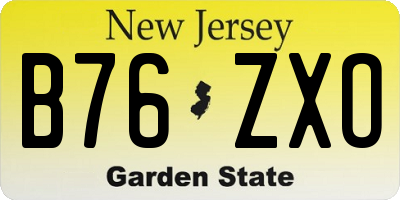 NJ license plate B76ZXO