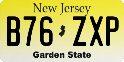 NJ license plate B76ZXP